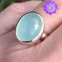 Blue Chalcedony Gemstone 925 Silver Ring Handmade Jewelry Ring All Size - £7.34 GBP
