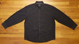 Marc Ecko Black White Stripe Long Sleeve Button Up Down Front Shirt XXL 2XL 2X - £23.44 GBP