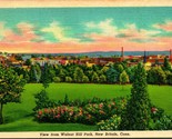 View From Walnut Hill New Britain Connecticut CT UNP Linen Postcard - $4.97