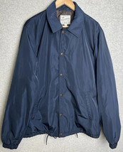 Lucky Brand Womens Size Large Windbreaker Jacket Coat Button Navy Blue - £8.79 GBP