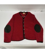 VTG Martin LTD. Wool Button Up Sweater Women’s Size Medium Red W/ Black ... - $675.05 MXN