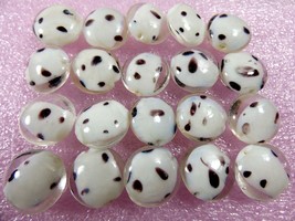 Lot of 20 Speckled White &amp; Clear art glass beads for jewelry &amp; crafts 3/4&quot; - £19.90 GBP