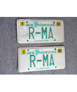 New Hampshire license plates lot of 2  R-MA Live Free or Die  Old Man  M... - $23.47