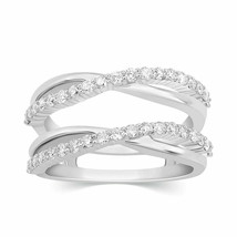 0.60Ct Round Cut Diamond Enhancer Wrap Engagement Ring In 14k White Gold Finish - £93.44 GBP