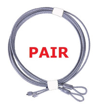 Garage Door Torsion Cables 10′ (138&quot;) Door Wire Assembly 1/8&quot;, 7x19 PAIR - $14.90