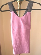 LULULEMON WIDE STRAP TENNIS FITNESS TANK ADJUSTABLE SHELF BRA SZ 4 **NICE! - £28.48 GBP