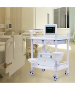 White Medical Trolley 2 Tier 275 Lbs Spacious Beauty Salon W/ 360Rotate ... - £119.55 GBP
