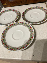 3 Royal Doulton Fireglow Plates, Vintage Saucers, 6.25&quot;  VGC - $17.49