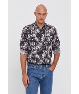 GUESS Men&#39;s Eco Collins Floral-Print Flower Fantasy Shirt in Black Multi... - $554.08 MXN