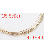 Pure 14k Solid Yellow Gold Round wire gauge 28    1&quot; , 2&quot;, 6&quot;, 12&quot;  US s... - £5.92 GBP
