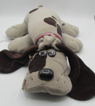 Vintage 1985 Tonka Pound Puppy Plush Large 18&quot; Beige Brown Spots Collar ... - $10.49