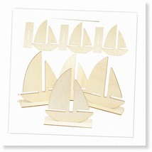 NautiCraft DIY Sailboat Set: 10 Pcs Unfinished Wooden Models for Nautical Ocean - $43.55