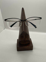 India Big Shop Hand Carved Sheesham Wood Nose Eyeglass Holder Stand Grea... - $9.49