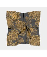 25 Inch Square Scarf Head Wrap or Tie | Black| Sun Flowers Design| Silky... - £31.45 GBP