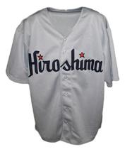 Custom Name # Hiroshima Carp Retro Baseball Jersey Button Down Grey Any Size image 4