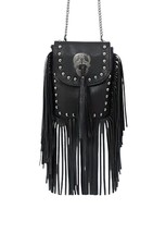 Western Black Faux Leather Tassel Fringe Shoulder Cross Body Handbag Purse - $54.99