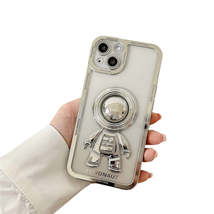 Anymob iPhone Case Silver Chromed Astronaut Foldable Holder Phone Cover - £21.89 GBP