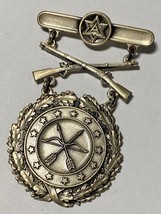 6th Army, Excellence In Competition, Rifle, Silver, Badge, Pinback, Hallmarked - $44.55