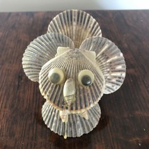 Vintage Owl Bird Composed of Scallop Shells Goggly Eyes - £11.86 GBP