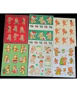 Vintage Sticker Lot Bears  6 Sheets   Hallmark - $16.20 CAD