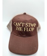 Cant Stop The Flop Mens Mesh Trucker Snapback Hat Brown Deer Buck Hunting  - £9.40 GBP