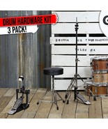 3 PACK GRIFFIN Drum Hardware Set - Bass Drum Kick Pedal, Drummers Throne... - $133.88 CAD+