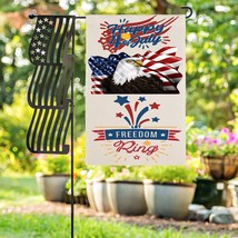 Independence Day Linen Garden Flag Banner – 4th Of July - Freedom Ring 1... - $13.97