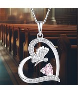 Butterfly Heart Necklace Sterling Silver Love Jewelry For Her - $148.00