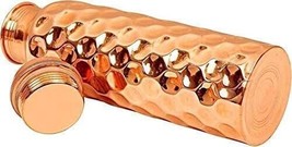 Copper Diamond Hammered Design Bottle Travelling Joint Free Leak Proof 1 Liter - £21.36 GBP