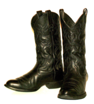 ARIAT Men’s Heritage Style 34770 Black Leather Western Cowboy Boots Size 7.5 EE - £64.44 GBP