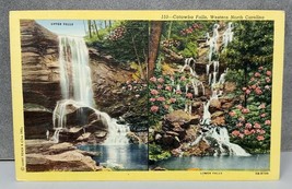 CURTEICH 5B-H150 Linen Postcard 153 Catawba Falls Western North Carolina - £7.94 GBP