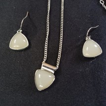 Light green/whitish necklace and earrings - $9.99