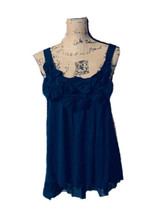 Charlotte Russe Tank Top. Lined Layered Blue With Bows L - £11.80 GBP