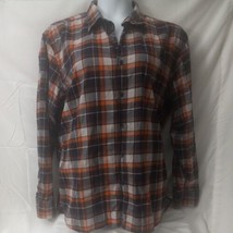 Untuckit Mens Navy &amp; Orange Plaid 100% Cotton Long Sleeve Shirt Size 2XL... - £19.73 GBP