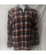 Untuckit Mens Navy &amp; Orange Plaid 100% Cotton Long Sleeve Shirt Size 2XL... - £19.54 GBP