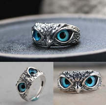 Fashion Blue Cat&#39;s Eye Owl Ring - £15.95 GBP