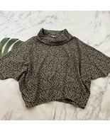 Habitat Womens Poncho Pullover Sweater Size L Brown Leopard Animal Print... - $50.56 CAD