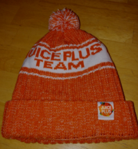 Juice Plus Team ORANGE/WHITE Fleece Lined Hat W/POM-ONE SIZE-BARELY Worn - £10.25 GBP