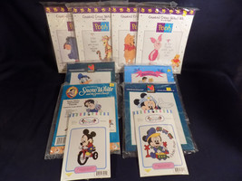 10 Disney Characters Cross Stitch - Pooh Mickey Donald Minnie Snow White - New - £74.69 GBP