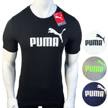 Nwt Puma Msrp $40.99 Essentials Men&#39;s Black White Crew Neck Short Sleeve T-SHIRT - £15.04 GBP