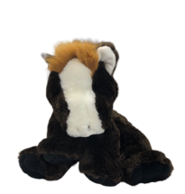 Kellytoy Horse Plush Brown White 13 In Sitting Floppy 2 Shades Vtg 22 in Laying - £20.64 GBP