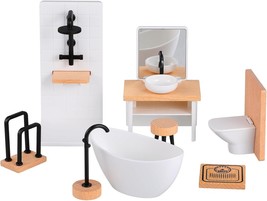 1Set Dollhouse Miniature Bathroom Accessories Furniture Bathroom Set Wit... - $35.99