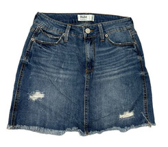 Mudd FLX Stretch Juniors size 5 Demin Skirt Distressed Cut Off Hem - £7.08 GBP
