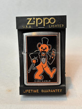 1993 Zippo Lighter Grateful Dead Dancing Bear With Cane &amp; Top Hat Rock Art - £181.55 GBP