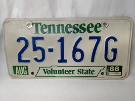 Vintage Tennessee License Plate Volunteer 25 167G Aug 1988 - £11.90 GBP