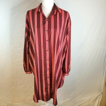 Express Striped Boyfriend Shirt Dress Small Maroon Red White Versatile NWT - £31.01 GBP
