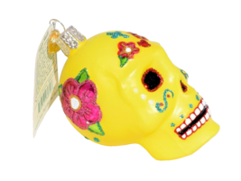 Old World Christmas Day of the Dead Sugar Skull Yellow Ornament - £8.81 GBP