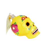 Old World Christmas Day of the Dead Sugar Skull Yellow Ornament - £8.62 GBP