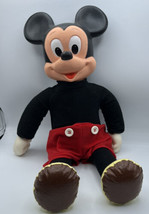 Stuffed Animal Mickey Mouse Head is Acrylic Soft 18 Inches Red Pants - $18.66
