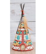 Southwestern Dreamcatcher Feathers Turquoise Rocks Indian Teepee Hut Fig... - €41,76 EUR